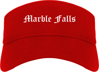 Marble Falls Texas TX Old English Mens Visor Cap Hat Red