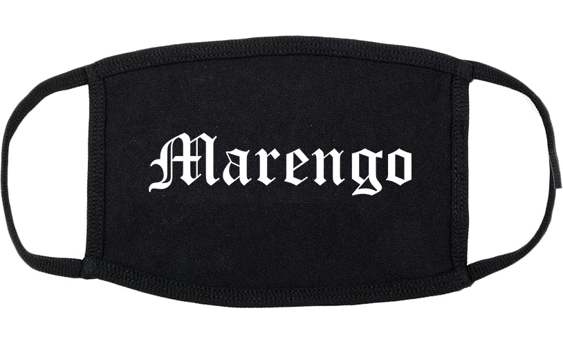 Marengo Illinois IL Old English Cotton Face Mask Black