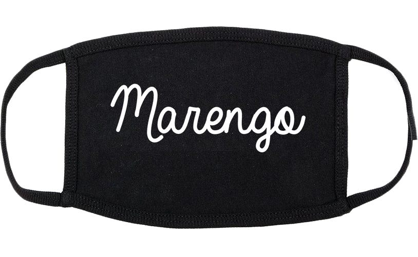 Marengo Illinois IL Script Cotton Face Mask Black