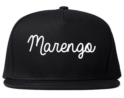 Marengo Illinois IL Script Mens Snapback Hat Black