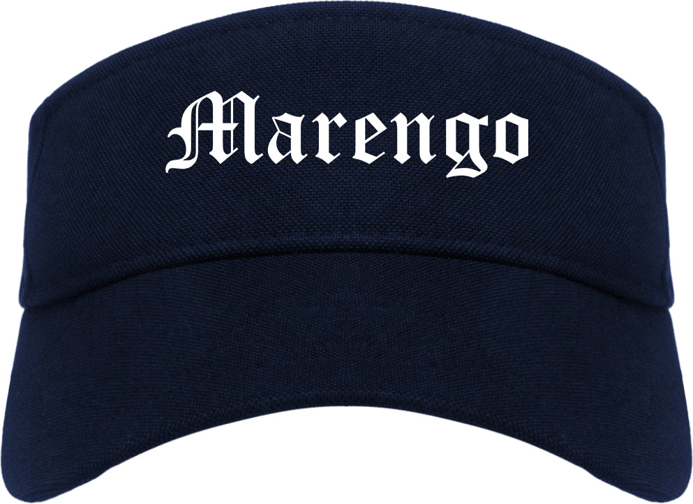 Marengo Illinois IL Old English Mens Visor Cap Hat Navy Blue