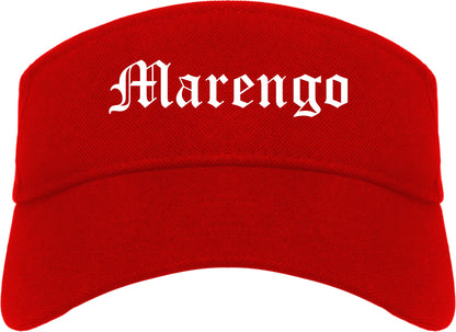 Marengo Illinois IL Old English Mens Visor Cap Hat Red