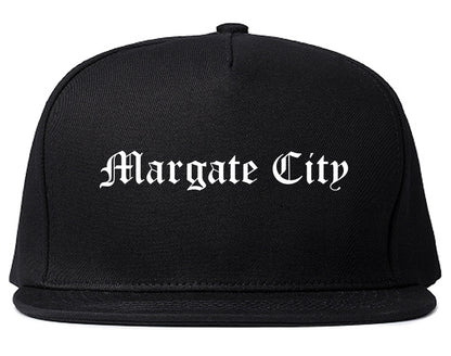 Margate City New Jersey NJ Old English Mens Snapback Hat Black