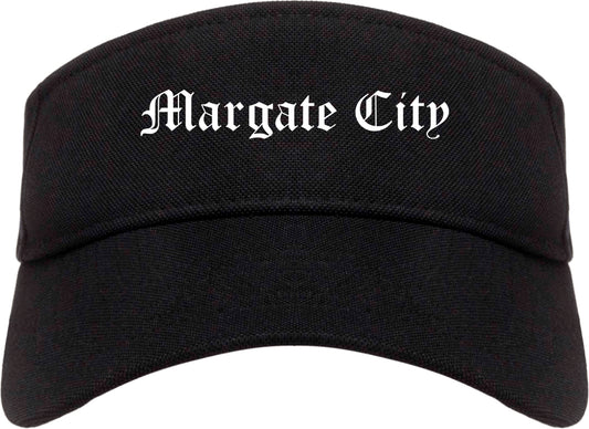 Margate City New Jersey NJ Old English Mens Visor Cap Hat Black