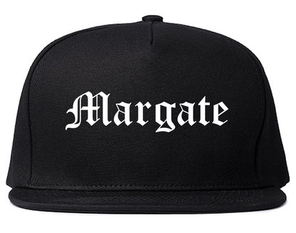 Margate Florida FL Old English Mens Snapback Hat Black