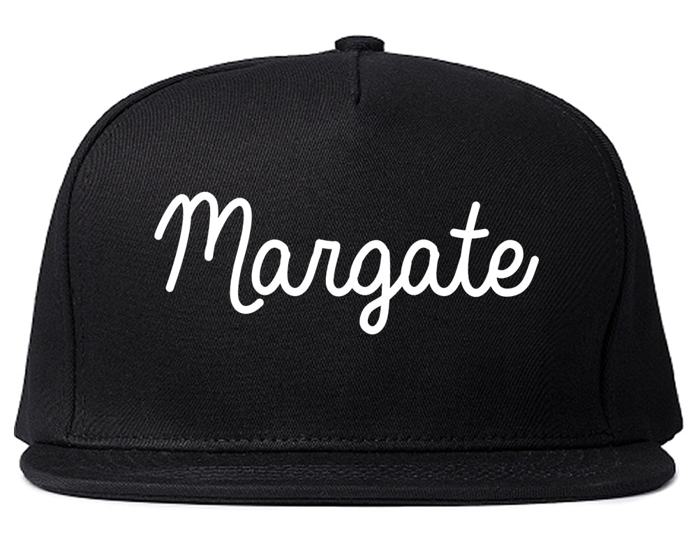 Margate Florida FL Script Mens Snapback Hat Black