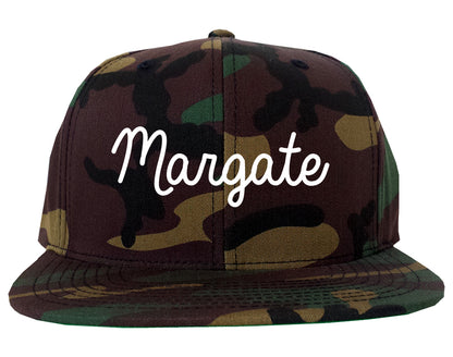 Margate Florida FL Script Mens Snapback Hat Army Camo