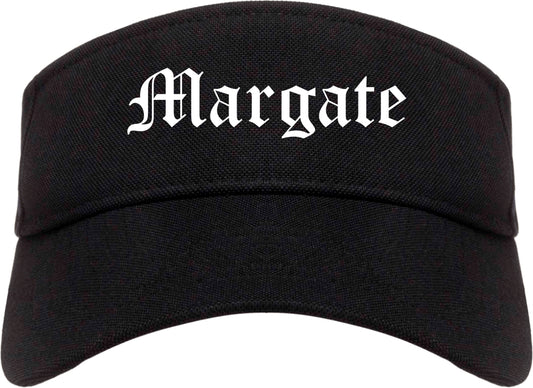 Margate Florida FL Old English Mens Visor Cap Hat Black