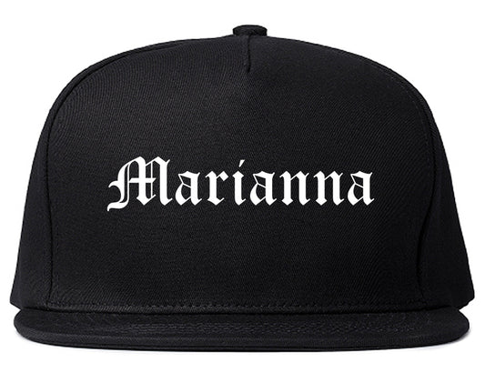 Marianna Florida FL Old English Mens Snapback Hat Black