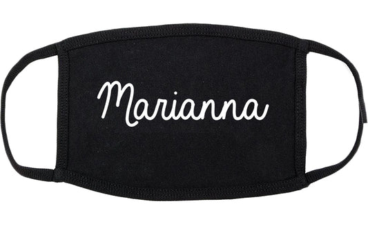 Marianna Florida FL Script Cotton Face Mask Black