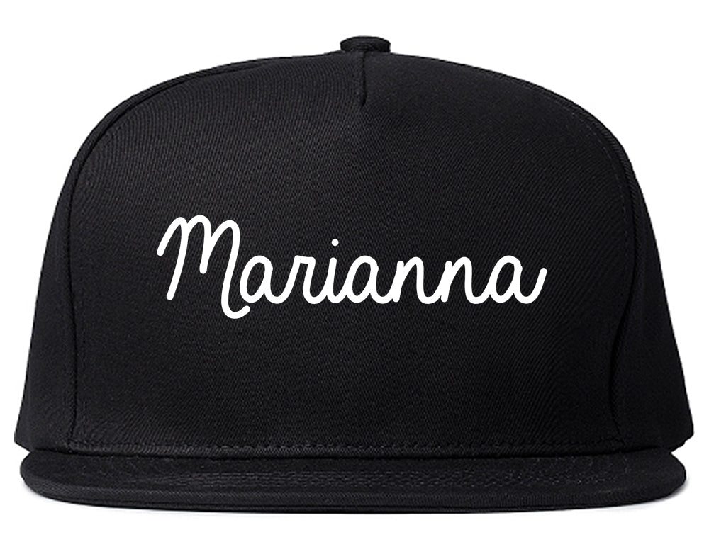 Marianna Florida FL Script Mens Snapback Hat Black