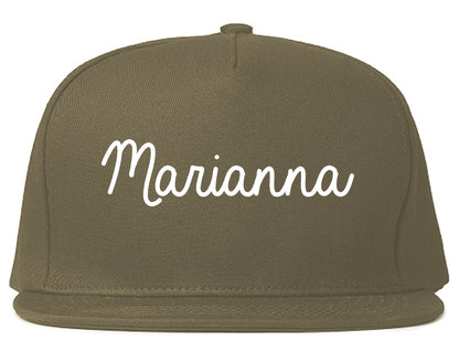 Marianna Florida FL Script Mens Snapback Hat Grey