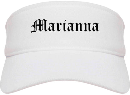 Marianna Florida FL Old English Mens Visor Cap Hat White