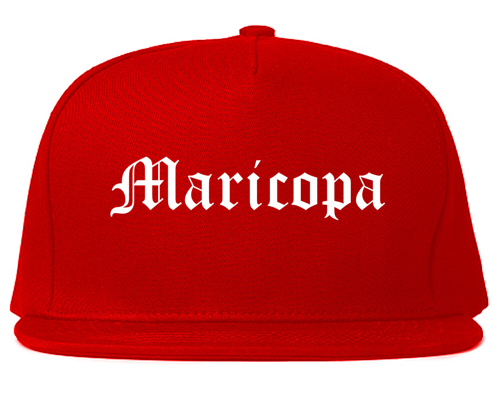 Maricopa Arizona AZ Old English Mens Snapback Hat Red