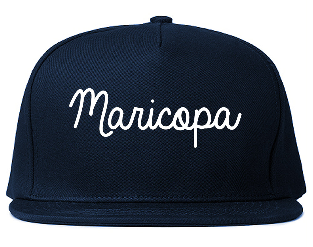 Maricopa Arizona AZ Script Mens Snapback Hat Navy Blue