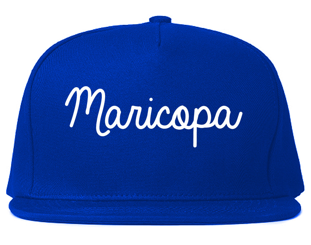 Maricopa Arizona AZ Script Mens Snapback Hat Royal Blue