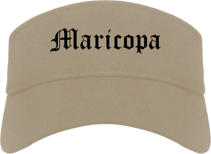 Maricopa Arizona AZ Old English Mens Visor Cap Hat Khaki