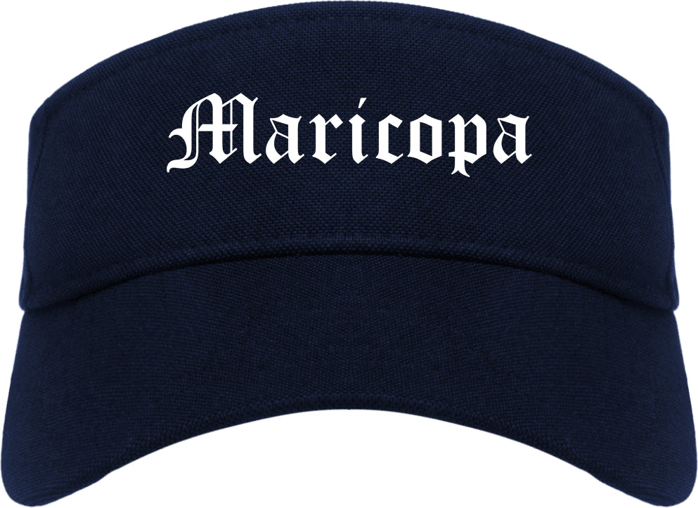Maricopa Arizona AZ Old English Mens Visor Cap Hat Navy Blue
