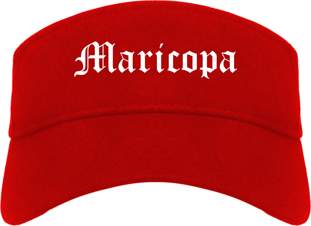 Maricopa Arizona AZ Old English Mens Visor Cap Hat Red