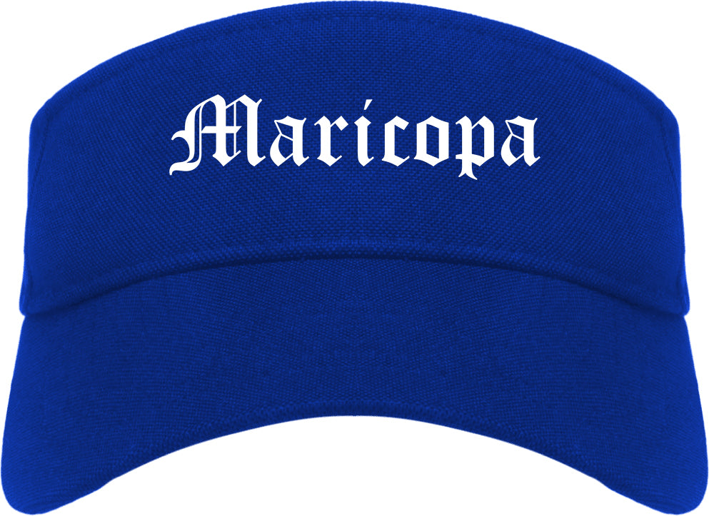 Maricopa Arizona AZ Old English Mens Visor Cap Hat Royal Blue