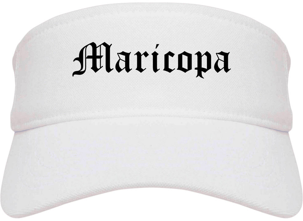 Maricopa Arizona AZ Old English Mens Visor Cap Hat White