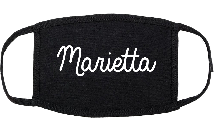 Marietta Georgia GA Script Cotton Face Mask Black