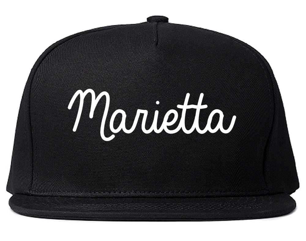 Marietta Georgia GA Script Mens Snapback Hat Black
