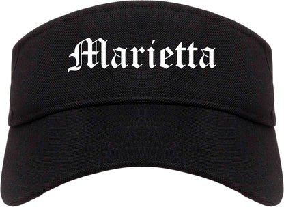 Marietta Georgia GA Old English Mens Visor Cap Hat Black