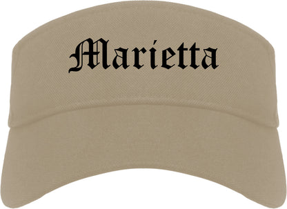 Marietta Georgia GA Old English Mens Visor Cap Hat Khaki