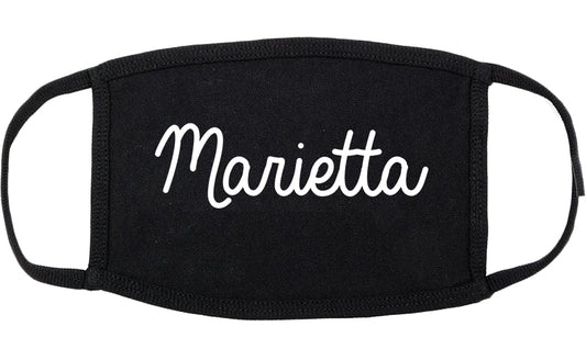 Marietta Ohio OH Script Cotton Face Mask Black