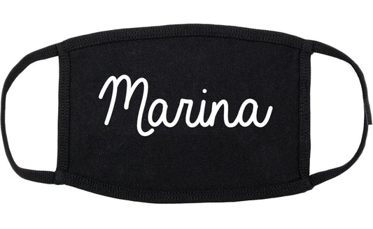 Marina California CA Script Cotton Face Mask Black