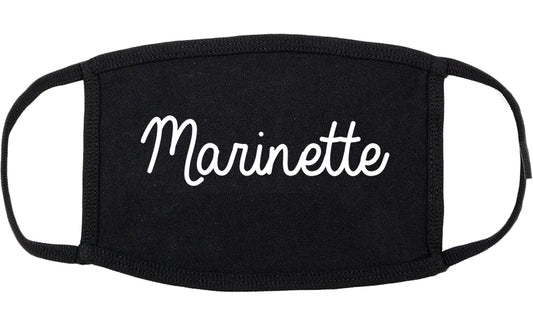 Marinette Wisconsin WI Script Cotton Face Mask Black