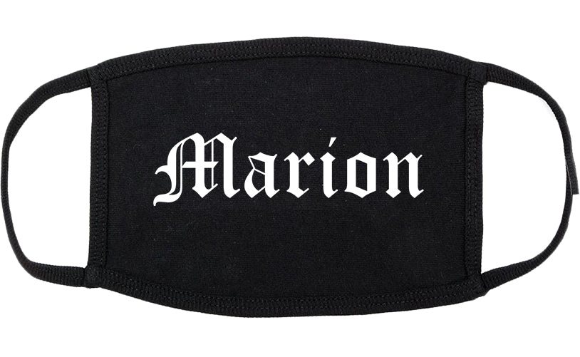 Marion Illinois IL Old English Cotton Face Mask Black