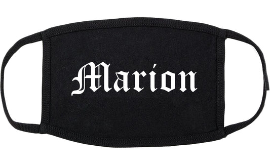 Marion Illinois IL Old English Cotton Face Mask Black