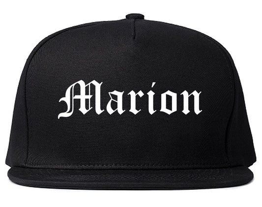 Marion Illinois IL Old English Mens Snapback Hat Black