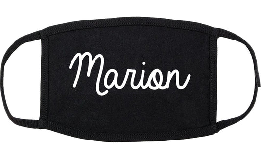 Marion Illinois IL Script Cotton Face Mask Black