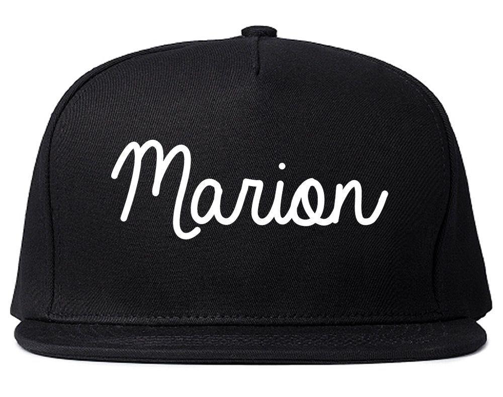 Marion Illinois IL Script Mens Snapback Hat Black