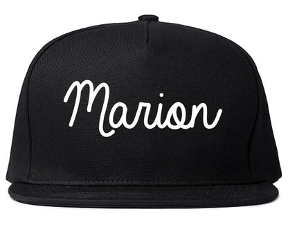 Marion Illinois IL Script Mens Snapback Hat Black