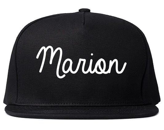 Marion Illinois IL Script Mens Snapback Hat Black