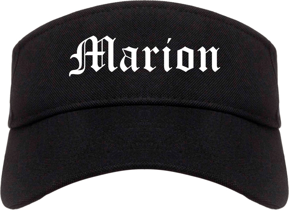 Marion Indiana IN Old English Mens Visor Cap Hat Black