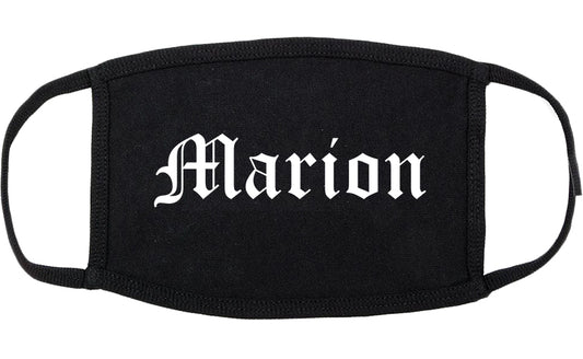 Marion Iowa IA Old English Cotton Face Mask Black