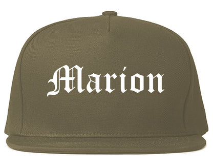 Marion Iowa IA Old English Mens Snapback Hat Grey