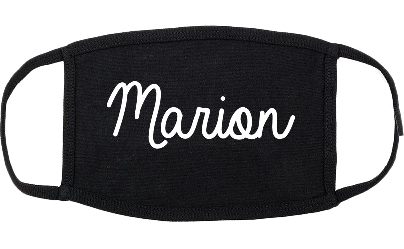 Marion Iowa IA Script Cotton Face Mask Black