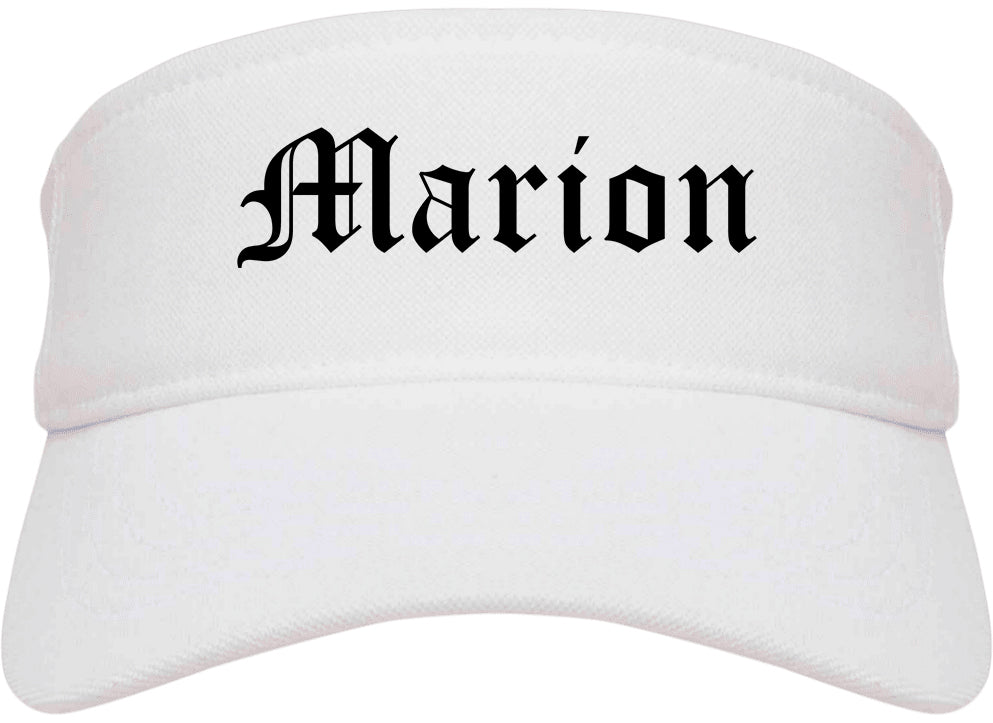 Marion North Carolina NC Old English Mens Visor Cap Hat White