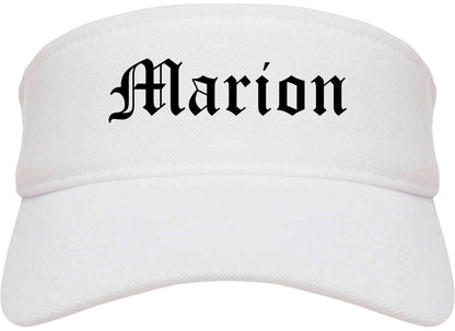 Marion North Carolina NC Old English Mens Visor Cap Hat White