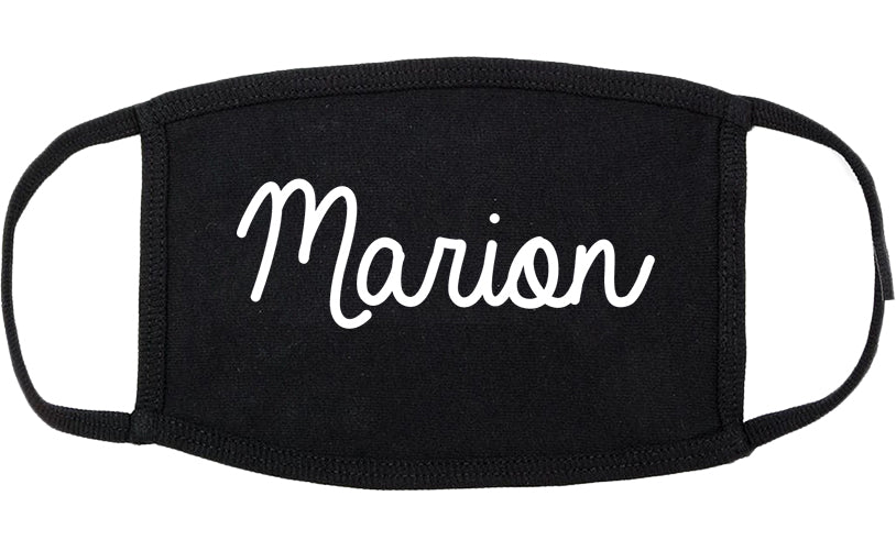 Marion Ohio OH Script Cotton Face Mask Black