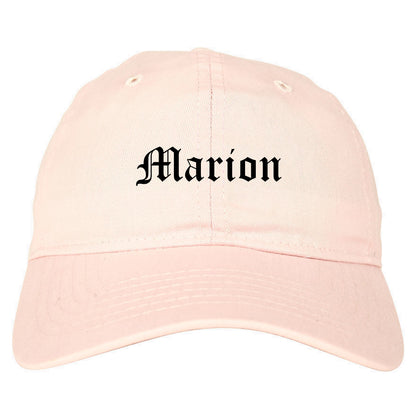 Marion South Carolina SC Old English Mens Dad Hat Baseball Cap Pink
