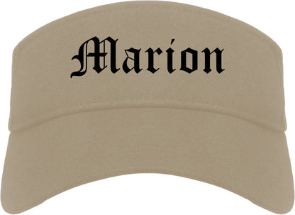 Marion Virginia VA Old English Mens Visor Cap Hat Khaki
