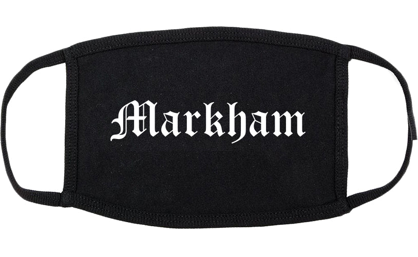 Markham Illinois IL Old English Cotton Face Mask Black