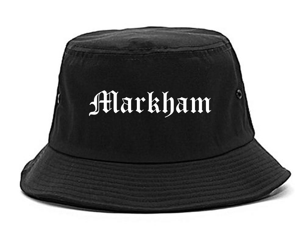 Markham Illinois IL Old English Mens Bucket Hat Black